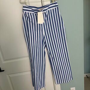Sezane Jenson Trousers Ecru / Blue - Size 10